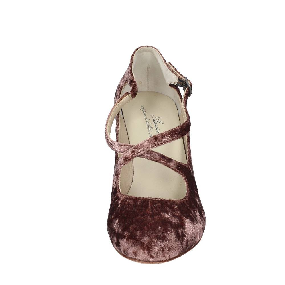 scarpe donna ANNIEL decollete marrone velluto EX279 Vendita Economica