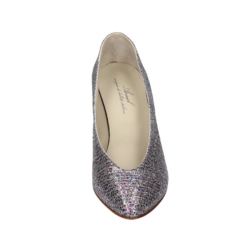 scarpe donna ANNIEL decollete viola glitter argento EX235 Vendite Flash