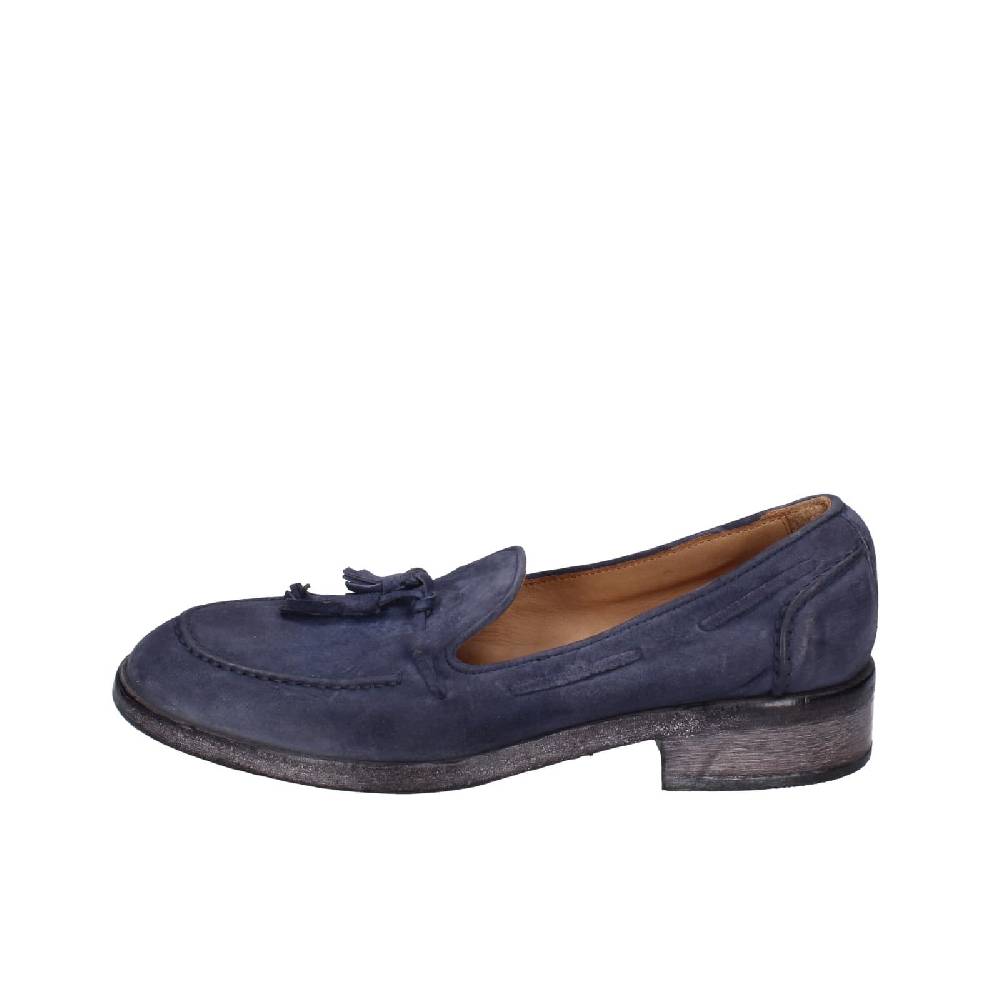 scarpe donna MOMA mocassini blu camoscio 1FS472-0W EZ878 Nuovo
