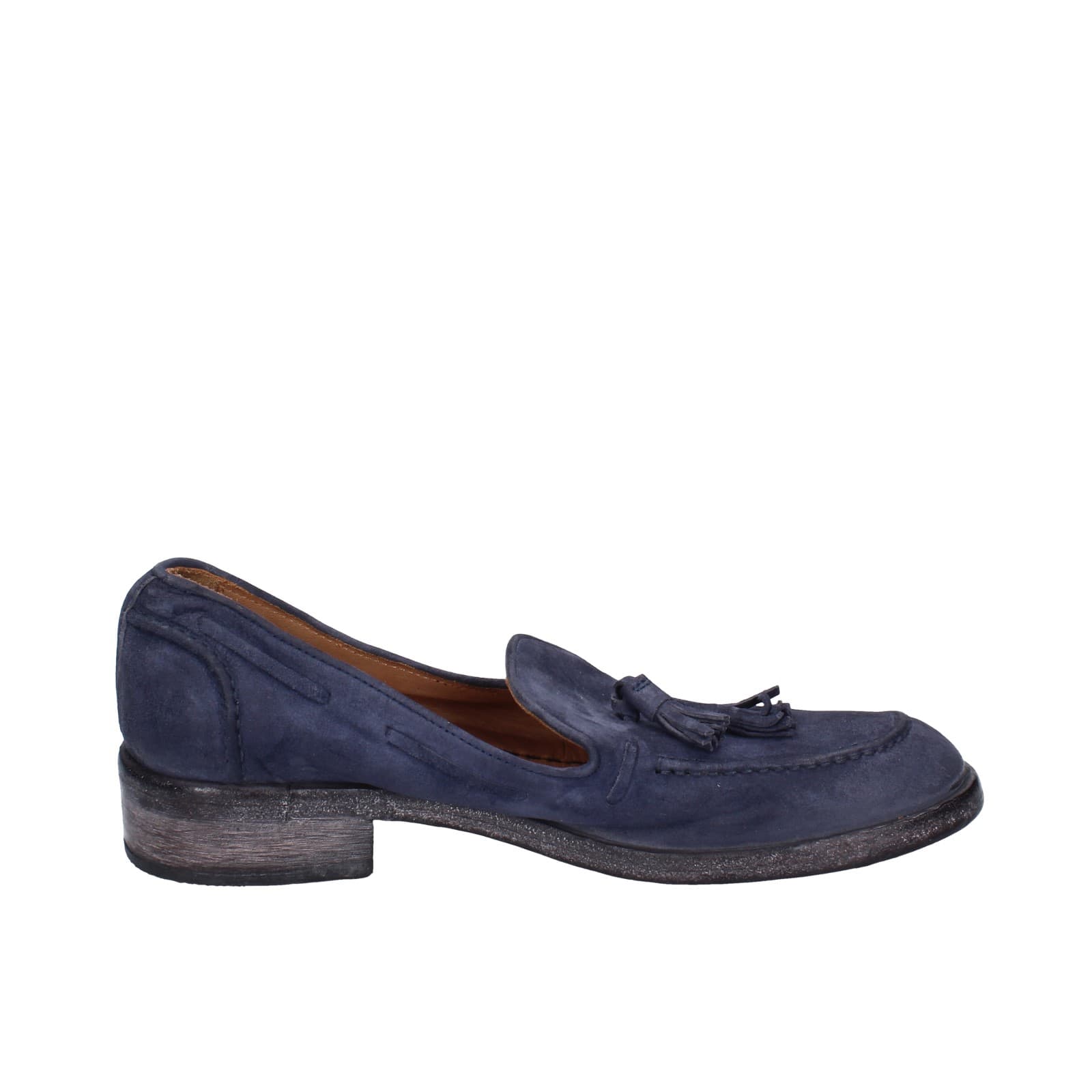 scarpe donna MOMA mocassini blu camoscio 1FS472-0W EZ878 Nuovo