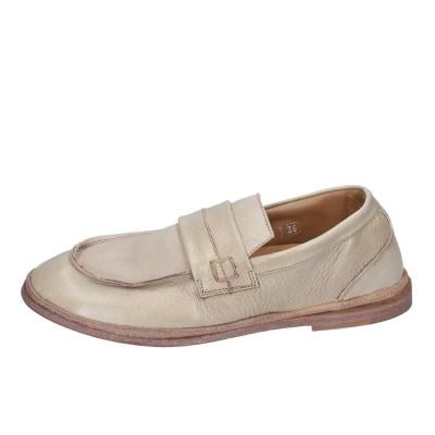 scarpe donna MOMA mocassini beige pelle marrone 1ES323-TV BC52 Qualità Garantita