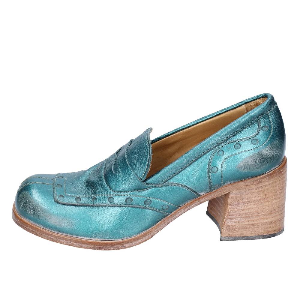 scarpe donna MOMA mocassini verde pelle 47406E VINTAGE EX447 Consegna Veloce
