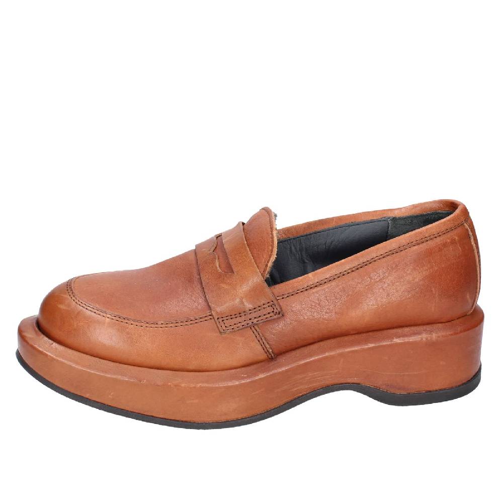 scarpe donna MOMA mocassini marrone pelle 82301E EY562 Prezzo Ridotto