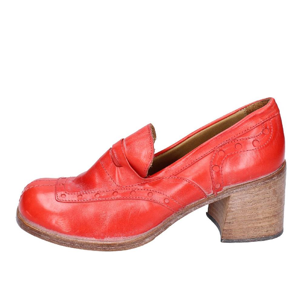 scarpe donna MOMA mocassini rosso pelle 47406E VINTAGE EX487 Novità