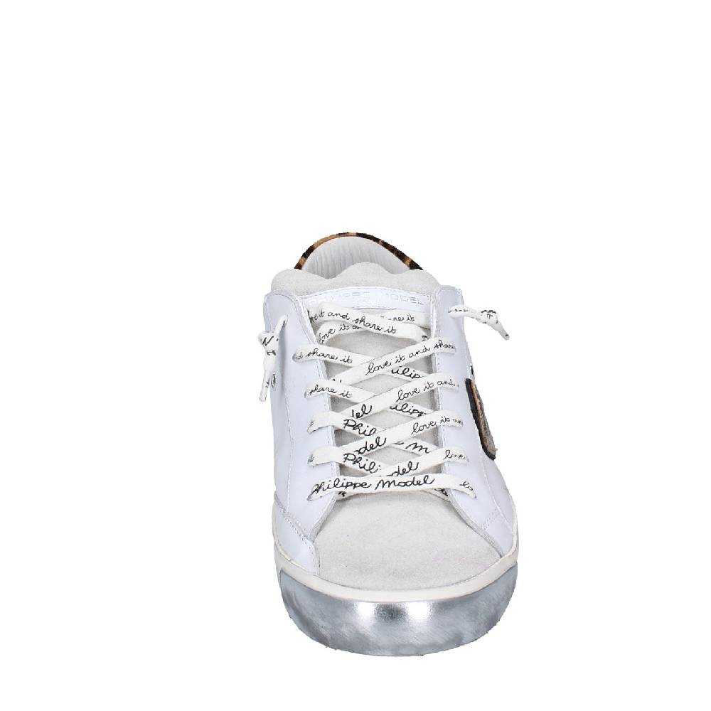 scarpe donna PHILIPPE MODEL sneakers bianco paillettes viola camoscio VINT EX368 Sconto