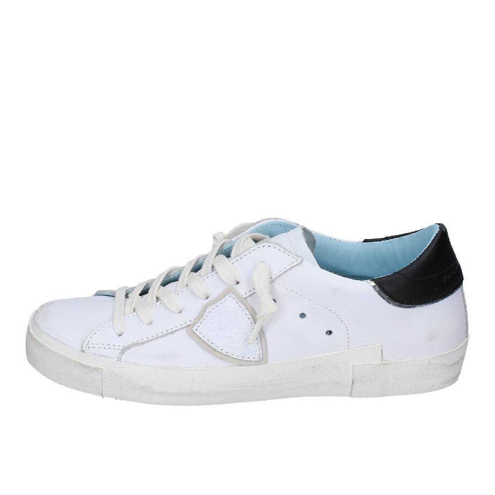 scarpe donna PHILIPPE MODEL sneakers bianco pelle nero VINTAGE EX355 Offerta