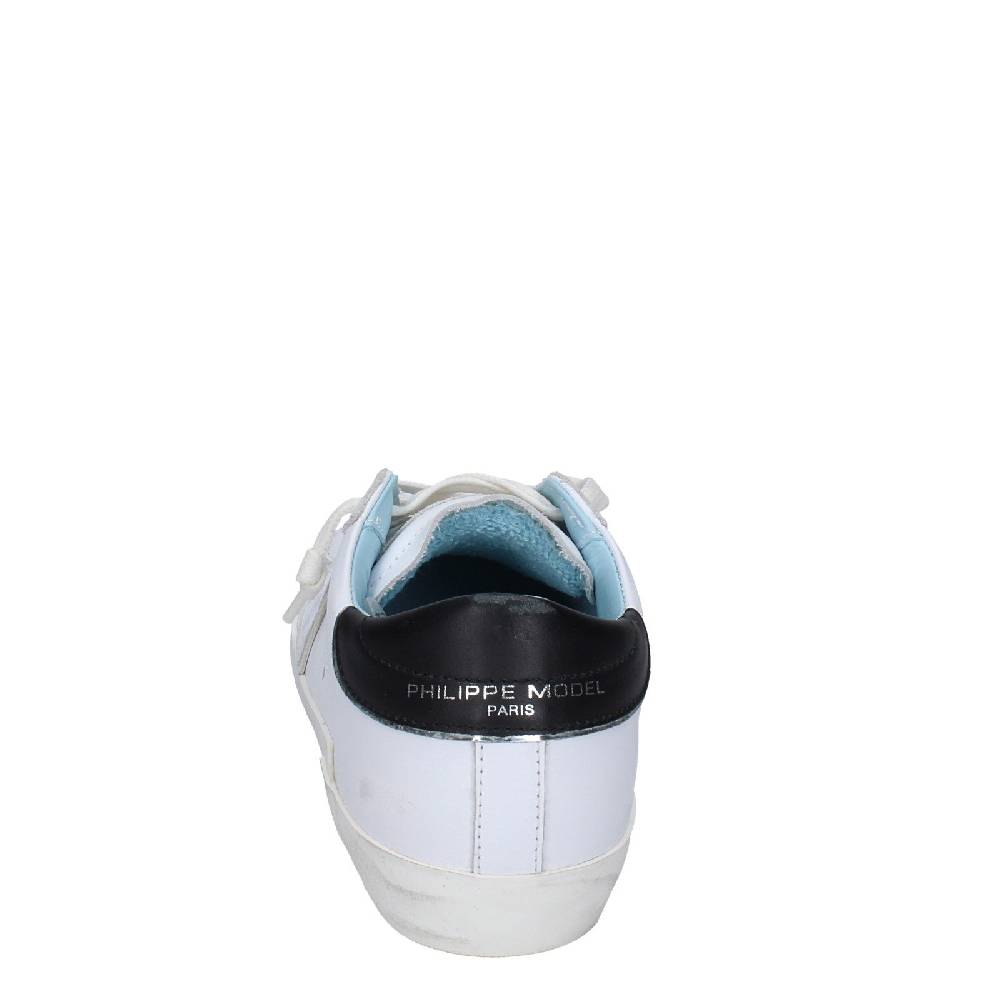scarpe donna PHILIPPE MODEL sneakers bianco pelle nero VINTAGE EX355 Offerta