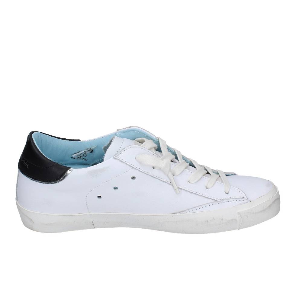 scarpe donna PHILIPPE MODEL sneakers bianco pelle nero VINTAGE EX355 Offerta