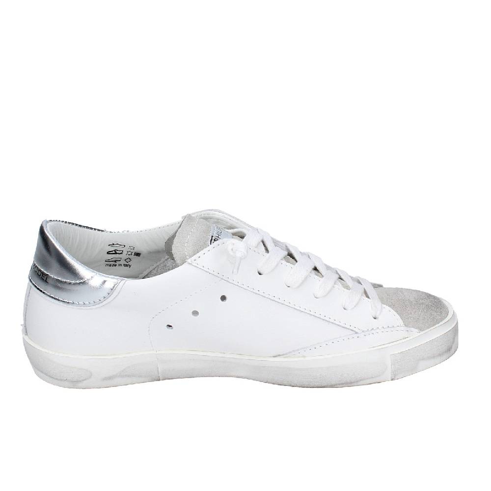scarpe donna PHILIPPE MODEL sneakers bianco pelle beige camoscio VINTAGE EX353 Online