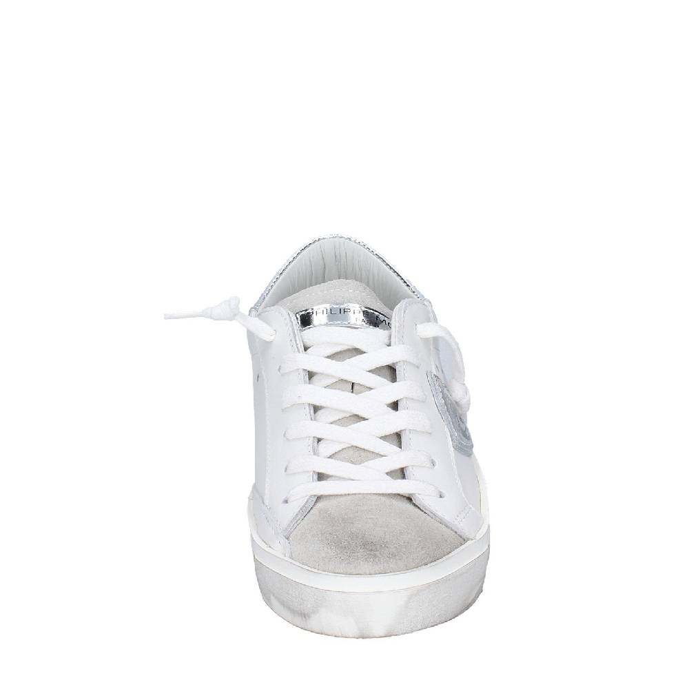 scarpe donna PHILIPPE MODEL sneakers bianco pelle beige camoscio VINTAGE EX353 Online