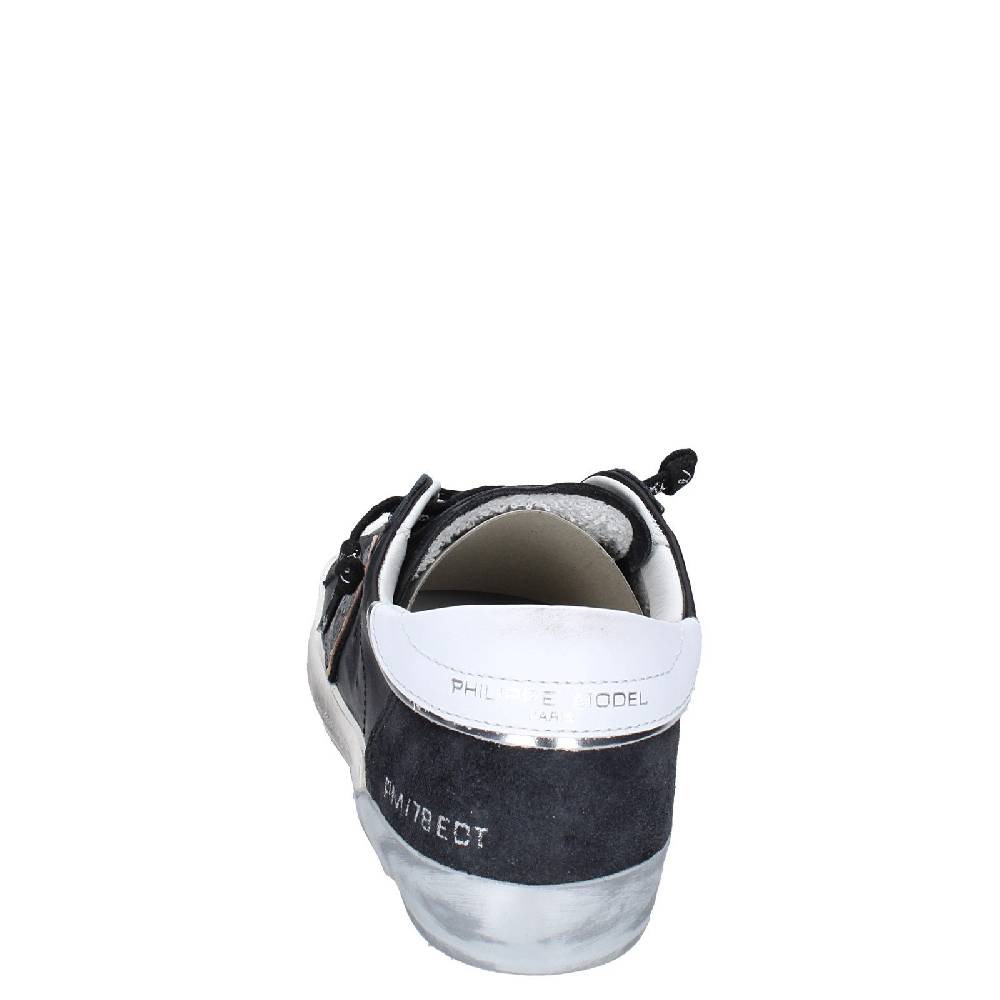 scarpe donna PHILIPPE MODEL sneakers nero pelle camoscio VINTAGE EX358 Outlet