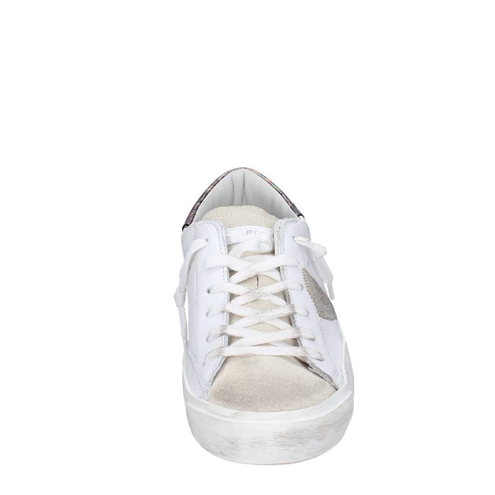 scarpe donna PHILIPPE MODEL sneakers bianco pelle beige camoscio VINTAGE EX352 In Vendita
