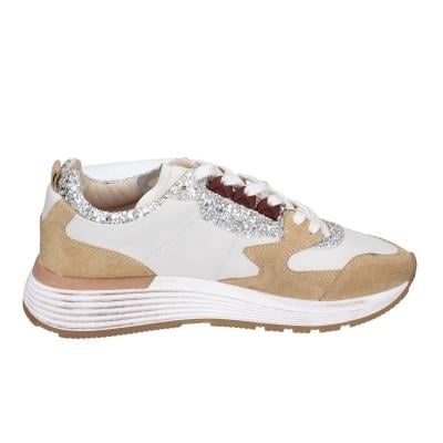 scarpe donna MOMA sneakers marrone pelle beige glitter 3AS401-CR1 BC65 Vendita Economica
