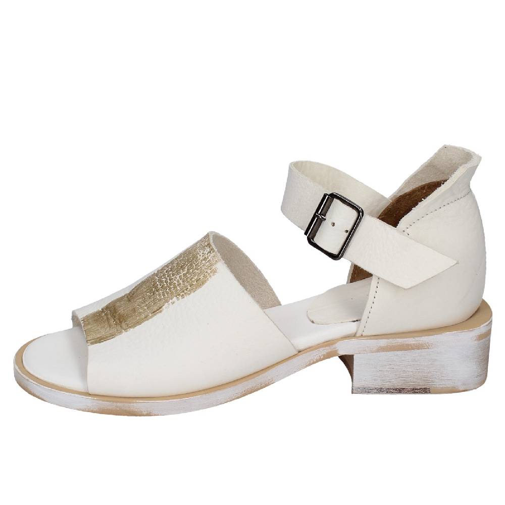 scarpe donna MOMA sandali bianco pelle oro 35403G VINTAGE EX403 Qualità
