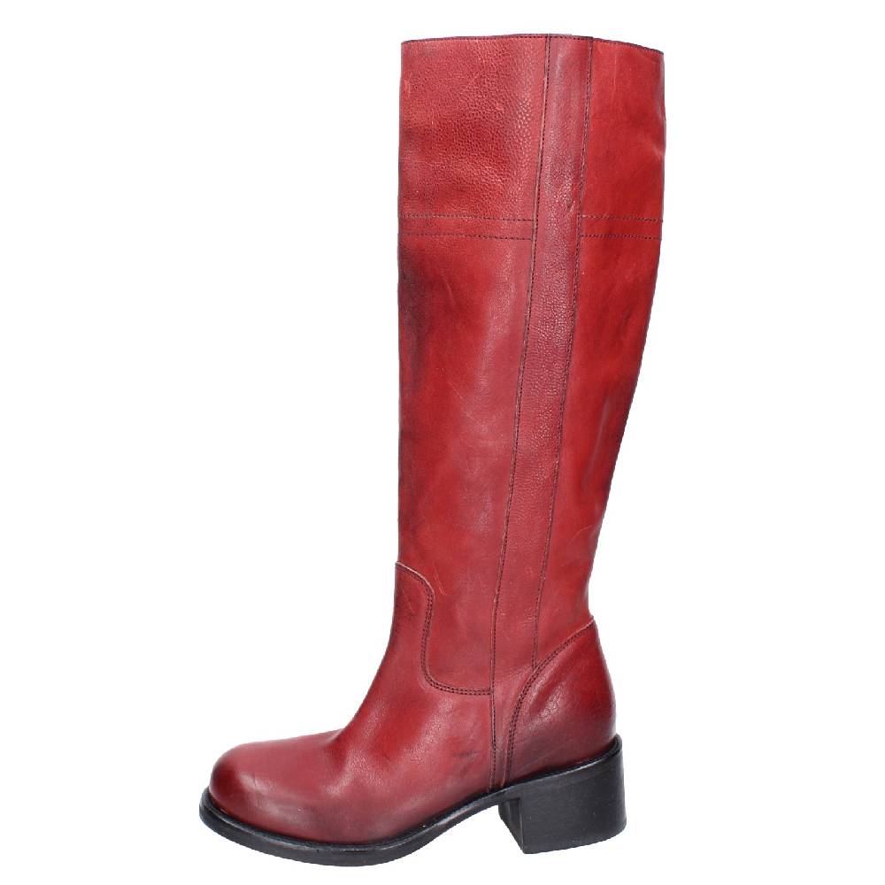 scarpe donna MOMA stivali rosso pelle 72306D VINTAGE EX515 Pezzi Unici