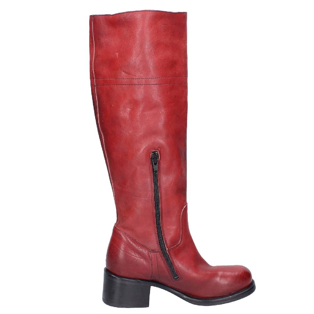 scarpe donna MOMA stivali rosso pelle 72306D VINTAGE EX515 Pezzi Unici