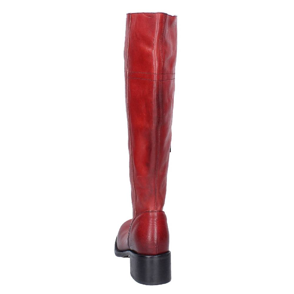 scarpe donna MOMA stivali rosso pelle 72306D VINTAGE EX515 Pezzi Unici