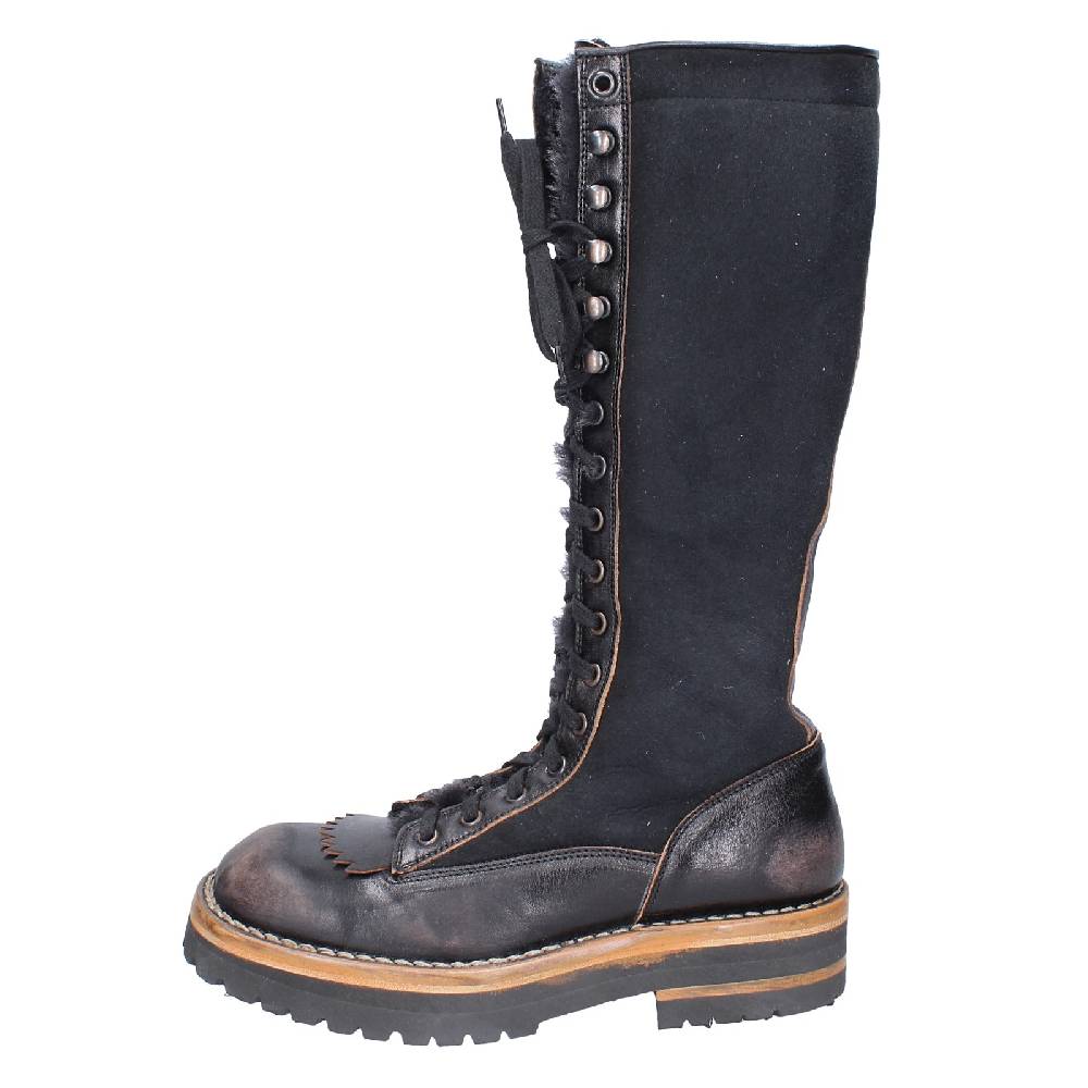 scarpe donna MOMA stivali nero pelle camoscio 81304D VINTAGE EX513 Acquista Ora