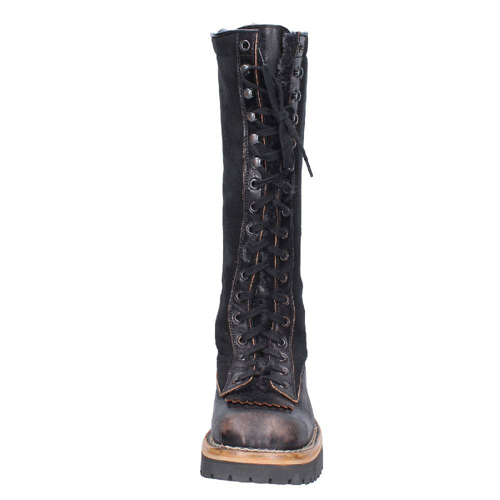 scarpe donna MOMA stivali nero pelle camoscio 81304D VINTAGE EX513 Acquista Ora