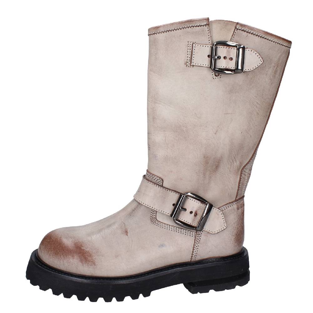 scarpe donna MOMA stivali marrone pelle beige 1DW340 VINTAGE EX517 Fino Al -60%