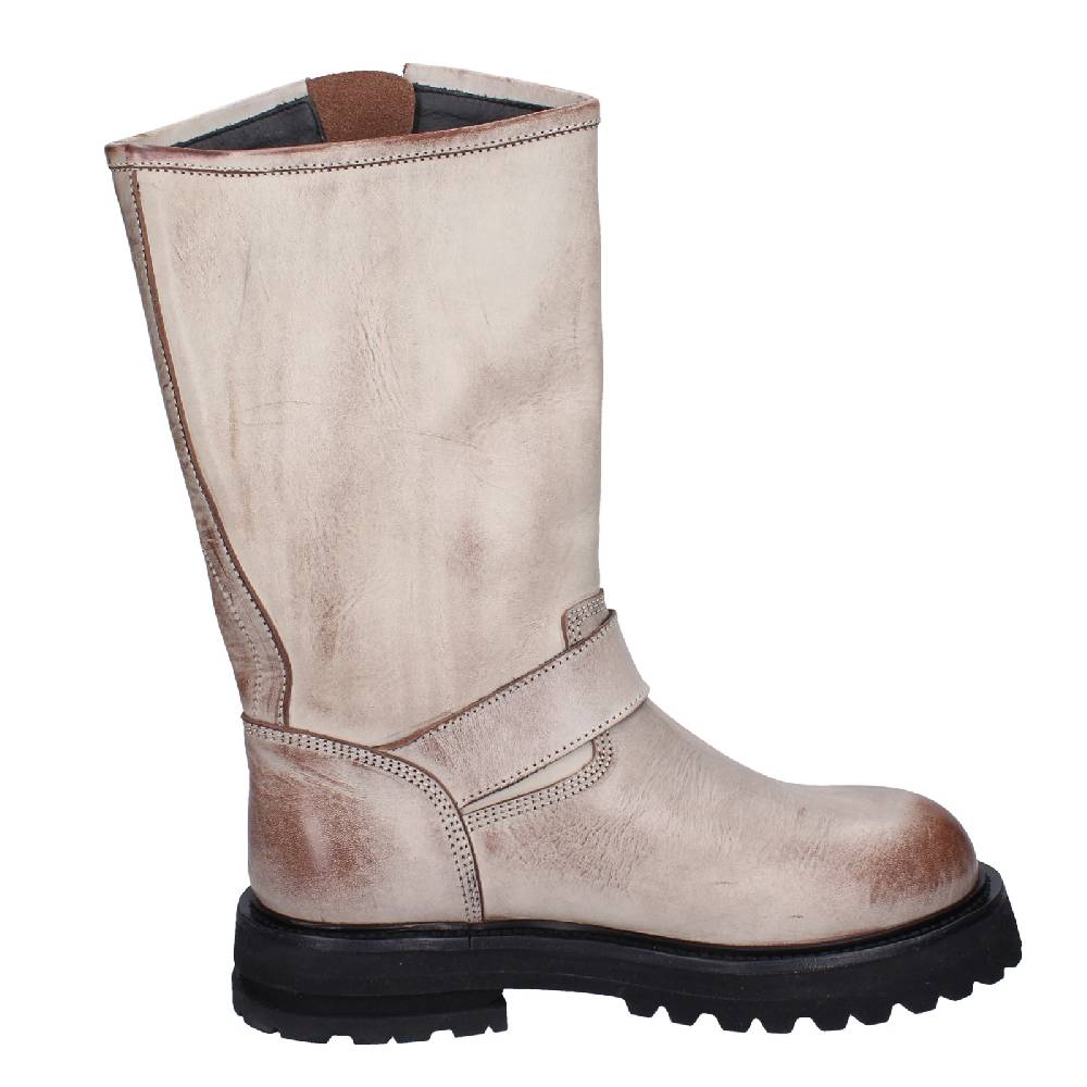 scarpe donna MOMA stivali marrone pelle beige 1DW340 VINTAGE EX517 Fino Al -60%