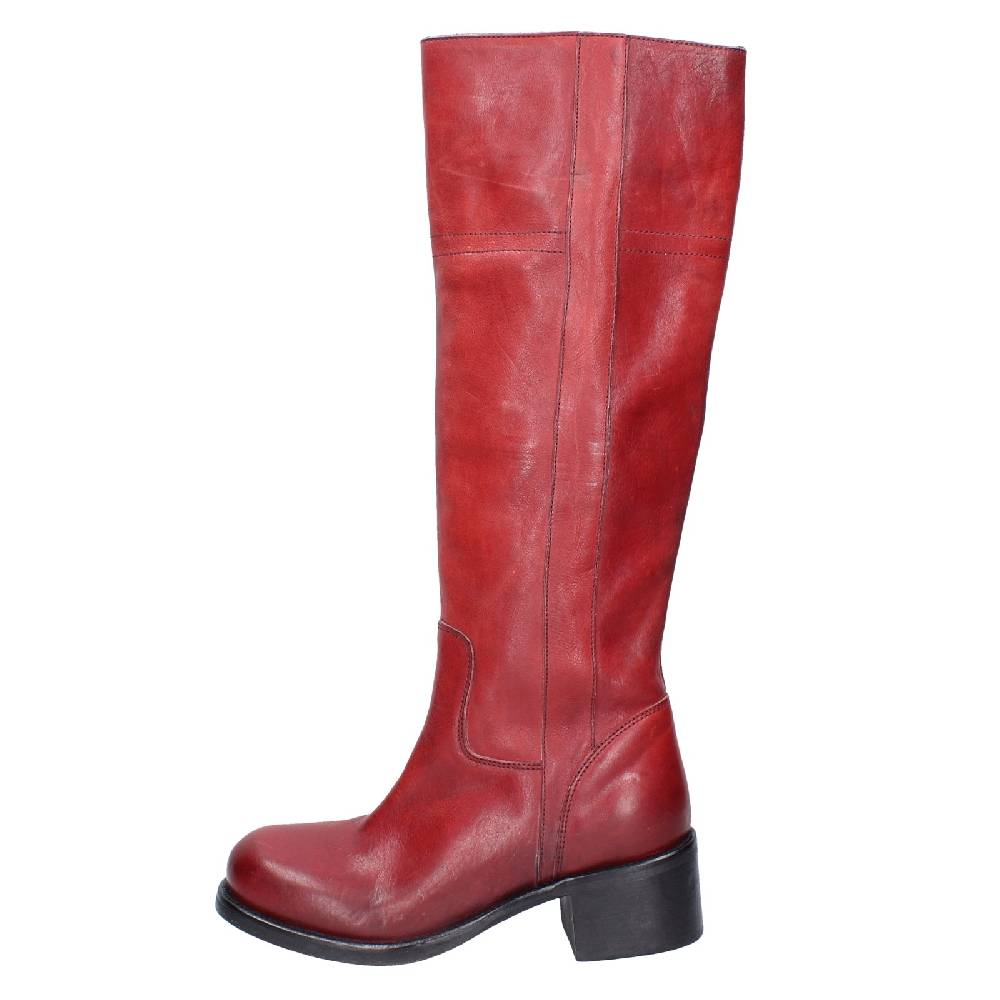 scarpe donna MOMA stivali rosso pelle VINTAGE EX523 Smaltimento dello stoccaggio