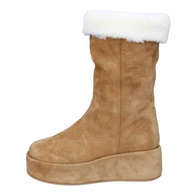 scarpe donna MOMA stivali marrone camoscio pelliccia 1CW331 VINTAGE BD842 Offerta