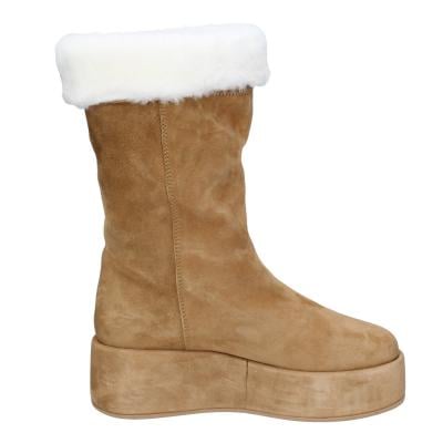 scarpe donna MOMA stivali marrone camoscio pelliccia 1CW331 VINTAGE BD842 Offerta