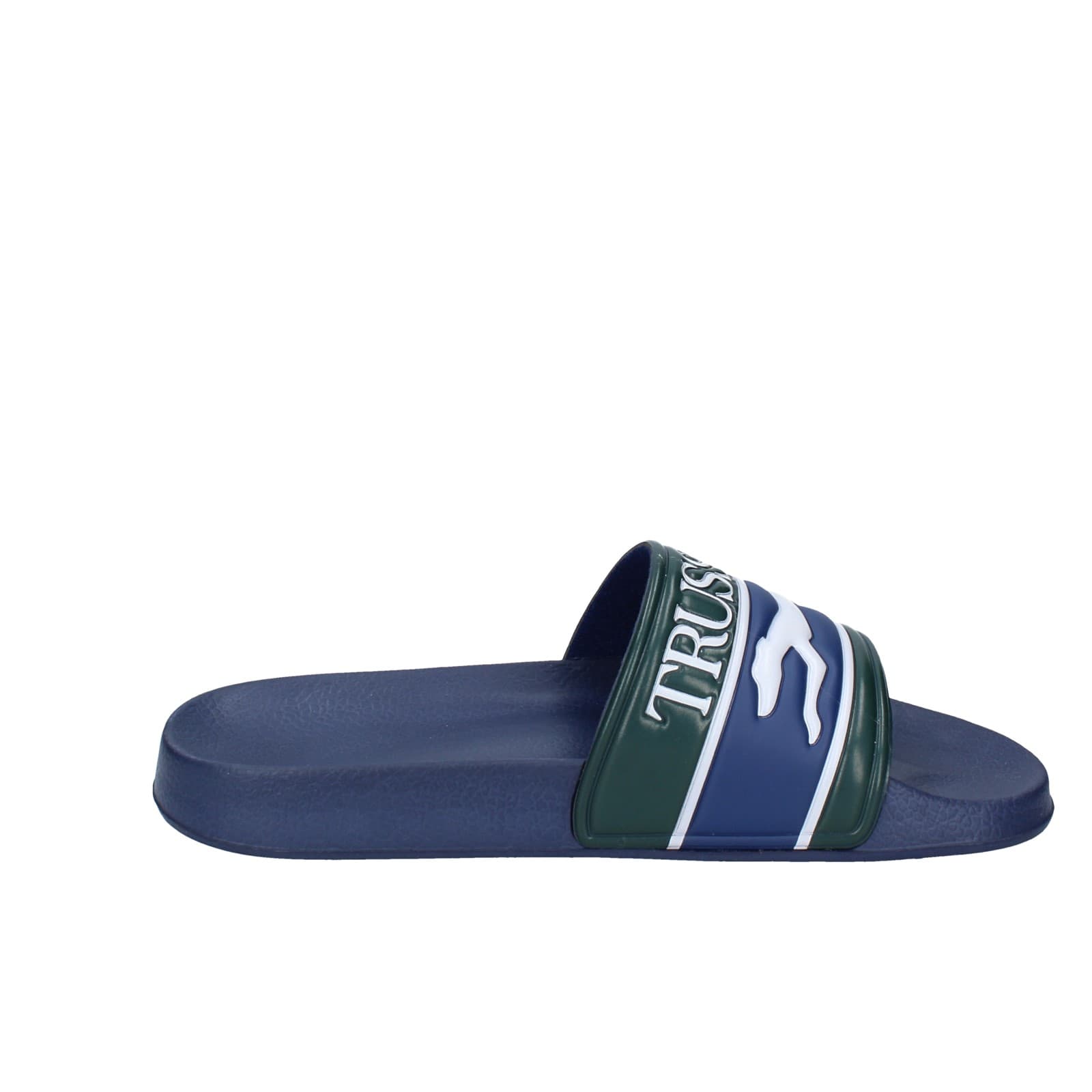scarpe uomo TRUSSARDI sandali blu plastica verde EY246 Vendita Economica