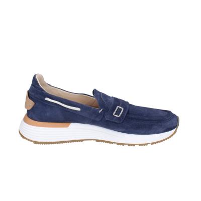 scarpe uomo MOMA mocassini blu camoscio 4FS413-CRPG BC818 2025