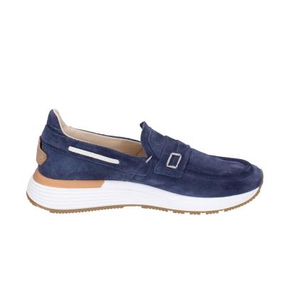 scarpe uomo MOMA mocassini blu camoscio 4FS413-CRPG BC773 Italy