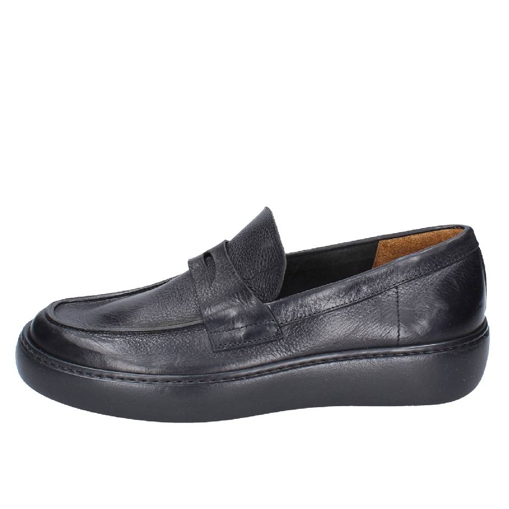 scarpe uomo MOMA mocassini nero pelle 11402E VINTAGE EX385 Italia