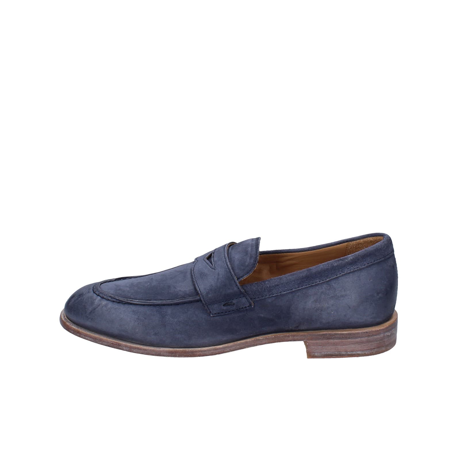 scarpe uomo MOMA mocassini blu camoscio 2E5449-OW EY425 Nuovo