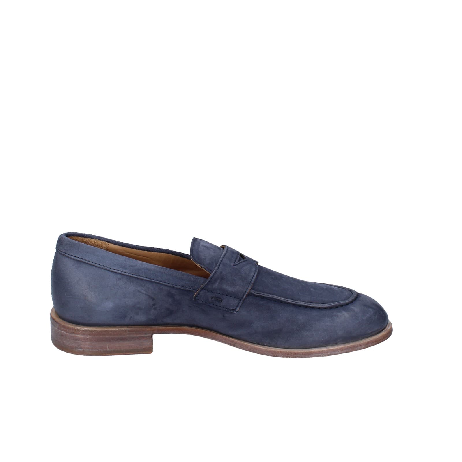 scarpe uomo MOMA mocassini blu camoscio 2E5449-OW EY425 Nuovo