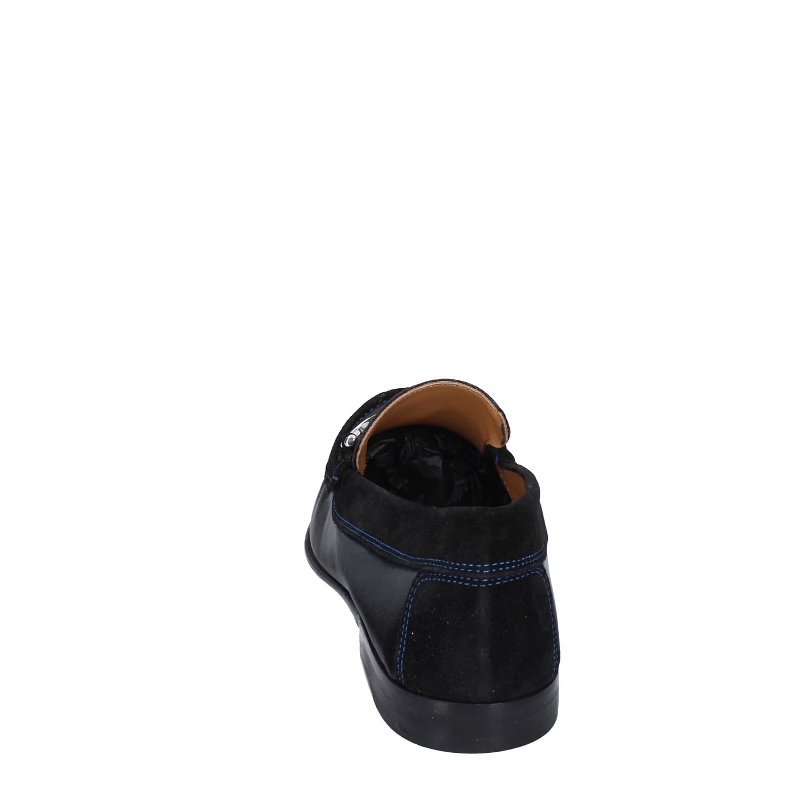 scarpe uomo DONALD PLINER mocassini nero pelle lucida camoscio EY136 Qualità