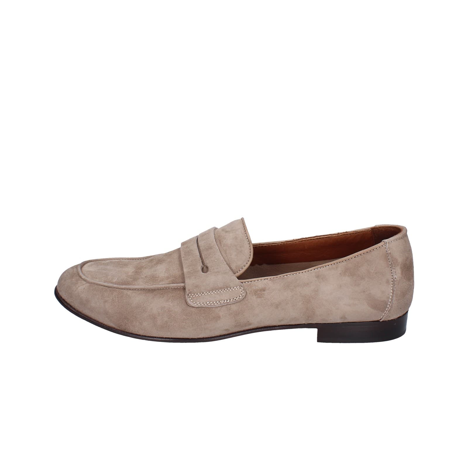 scarpe uomo POLLINI mocassini marrone camoscio EY38 Pezzi Unici