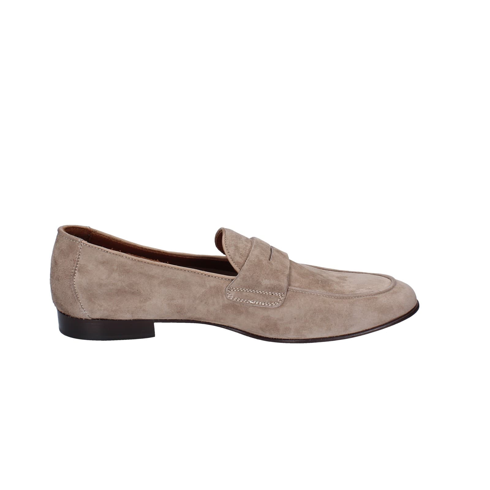 scarpe uomo POLLINI mocassini marrone camoscio EY38 Pezzi Unici