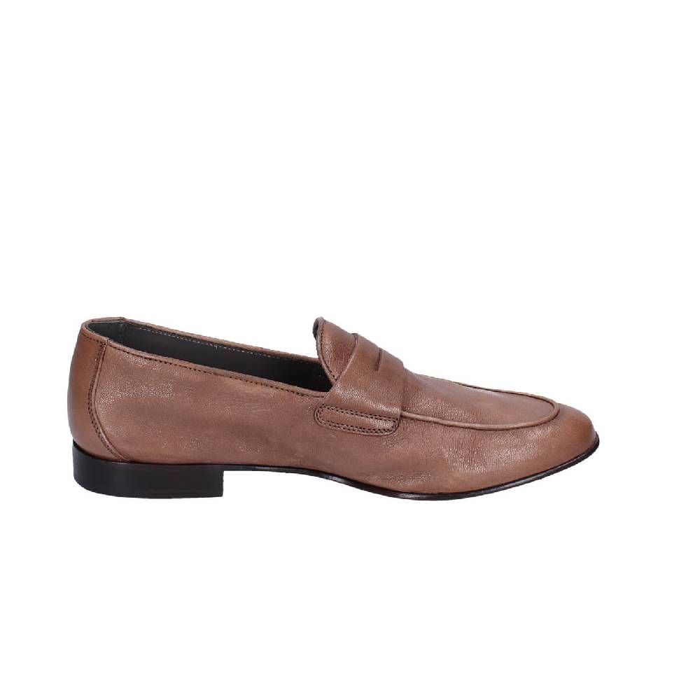 scarpe uomo POLLINI mocassini marrone pelle EY34 Soddisfazione Garantita