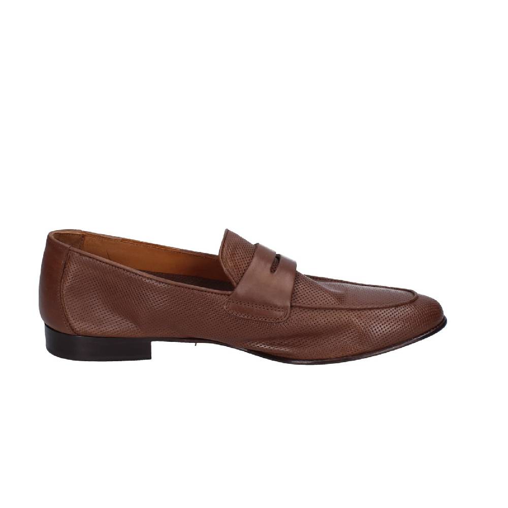 scarpe uomo POLLINI mocassini marrone pelle EY39 Qualità Garantita