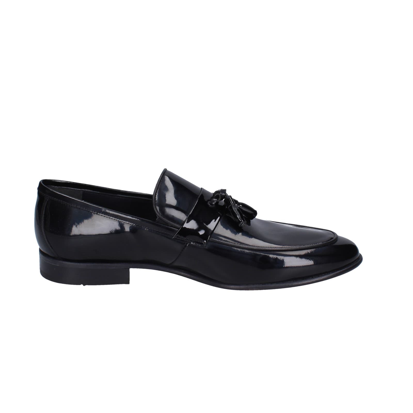 scarpe uomo EVEET mocassini nero vernice EZ91 Affare Del Giorno