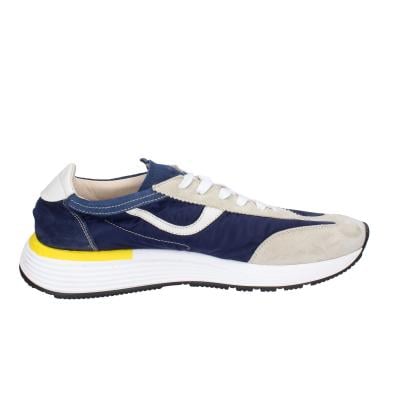 scarpe uomo MOMA classiche blu camoscio beige tela 4AS414-CRNC BC85 Novità