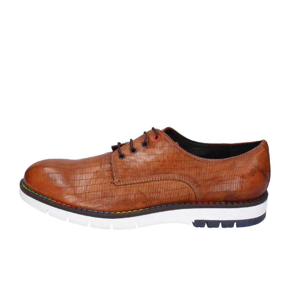 scarpe uomo EVEET classiche marrone pelle EZ147 Nuova