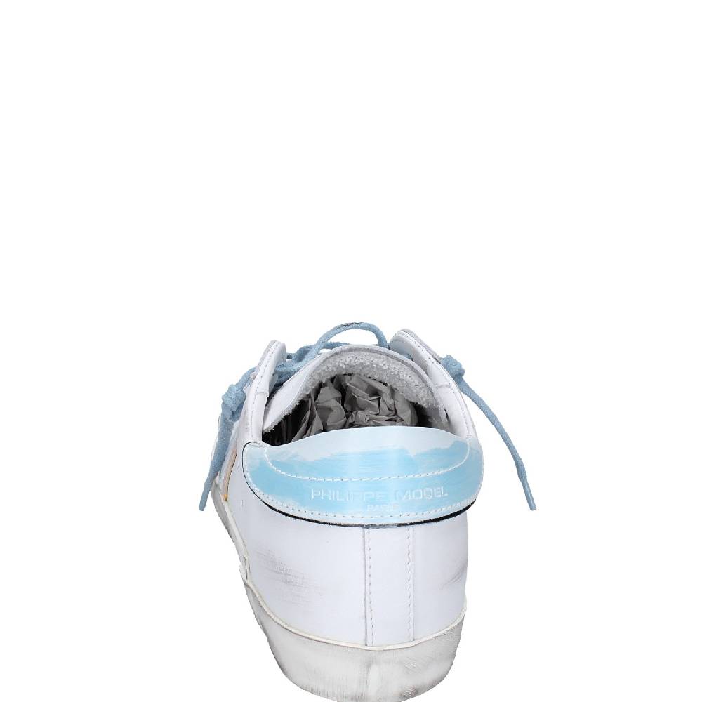 scarpe uomo PHILIPPE MODEL sneakers bianco pelle blu VINTAGE EX357 Italy