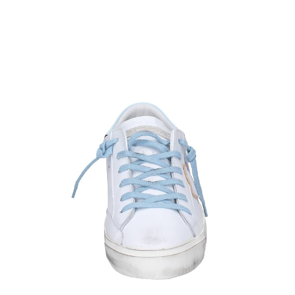 scarpe uomo PHILIPPE MODEL sneakers bianco pelle blu VINTAGE EX357 Italy