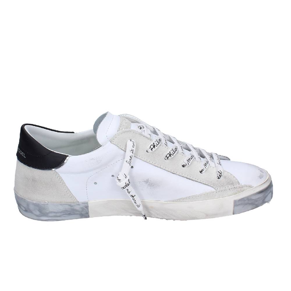 scarpe uomo PHILIPPE MODEL sneakers bianco pelle camoscio EX564 Italia