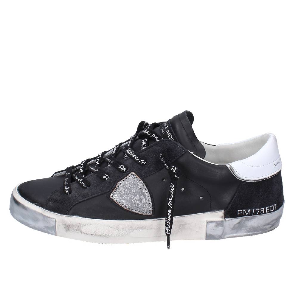 scarpe uomo PHILIPPE MODEL sneakers nero pelle camoscio EX563 2025