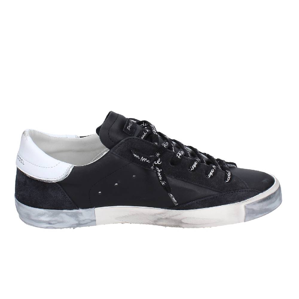 scarpe uomo PHILIPPE MODEL sneakers nero pelle camoscio EX563 2025