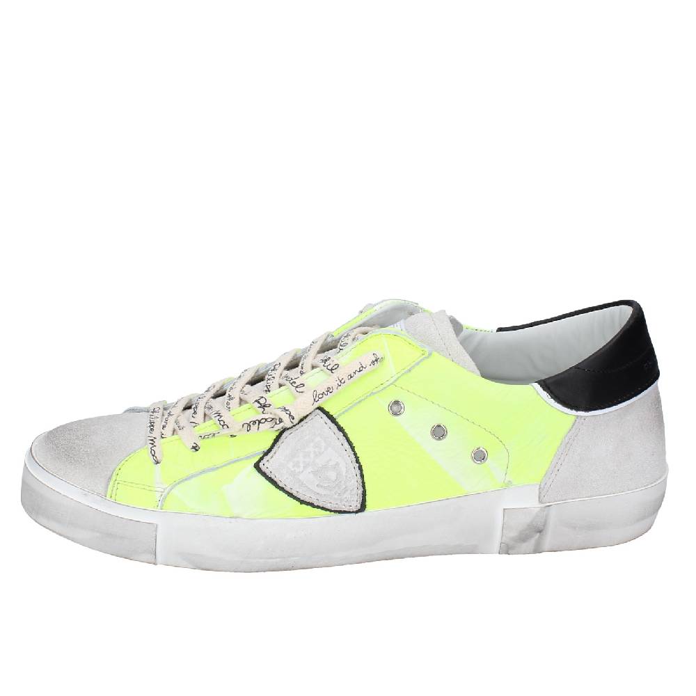 scarpe uomo PHILIPPE MODEL sneakers giallo pelle grigio camoscio VINTAGE EX359 Qualità