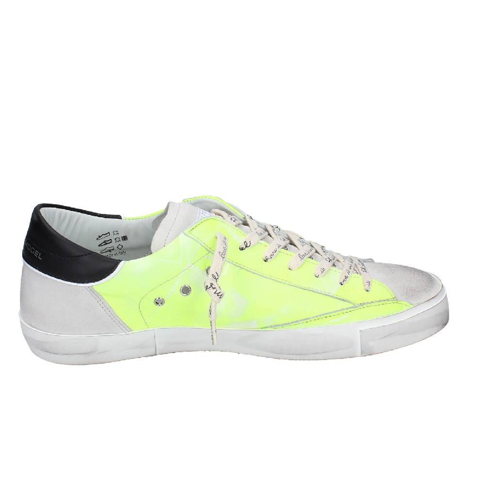 scarpe uomo PHILIPPE MODEL sneakers giallo pelle grigio camoscio VINTAGE EX359 Qualità