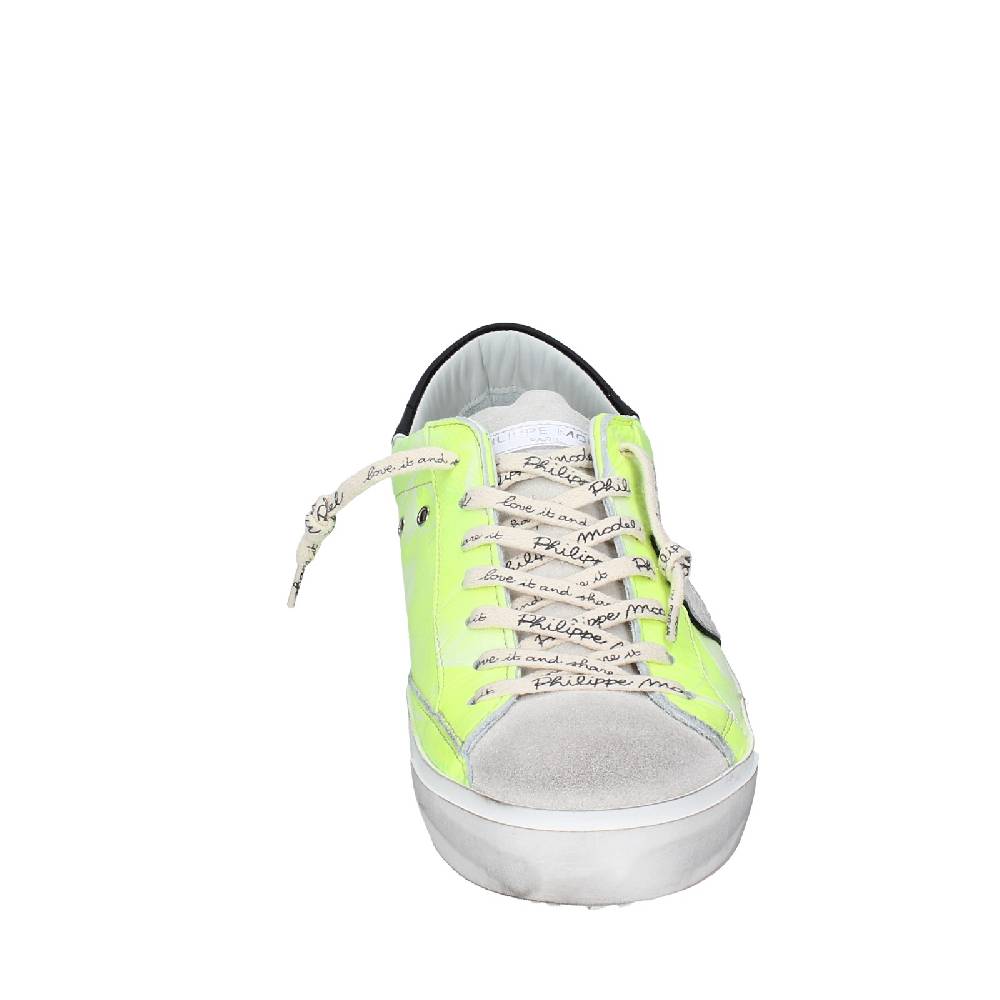 scarpe uomo PHILIPPE MODEL sneakers giallo pelle grigio camoscio VINTAGE EX359 Qualità